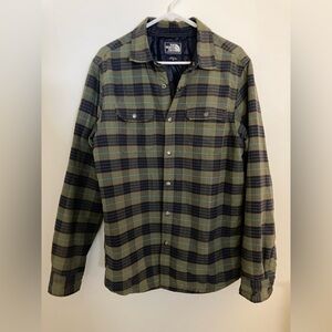 LIKE NEW! EXCELLENT CONDITION! THE NORTH FACE GREEN & NAVY PLAID Shirt/Jacket